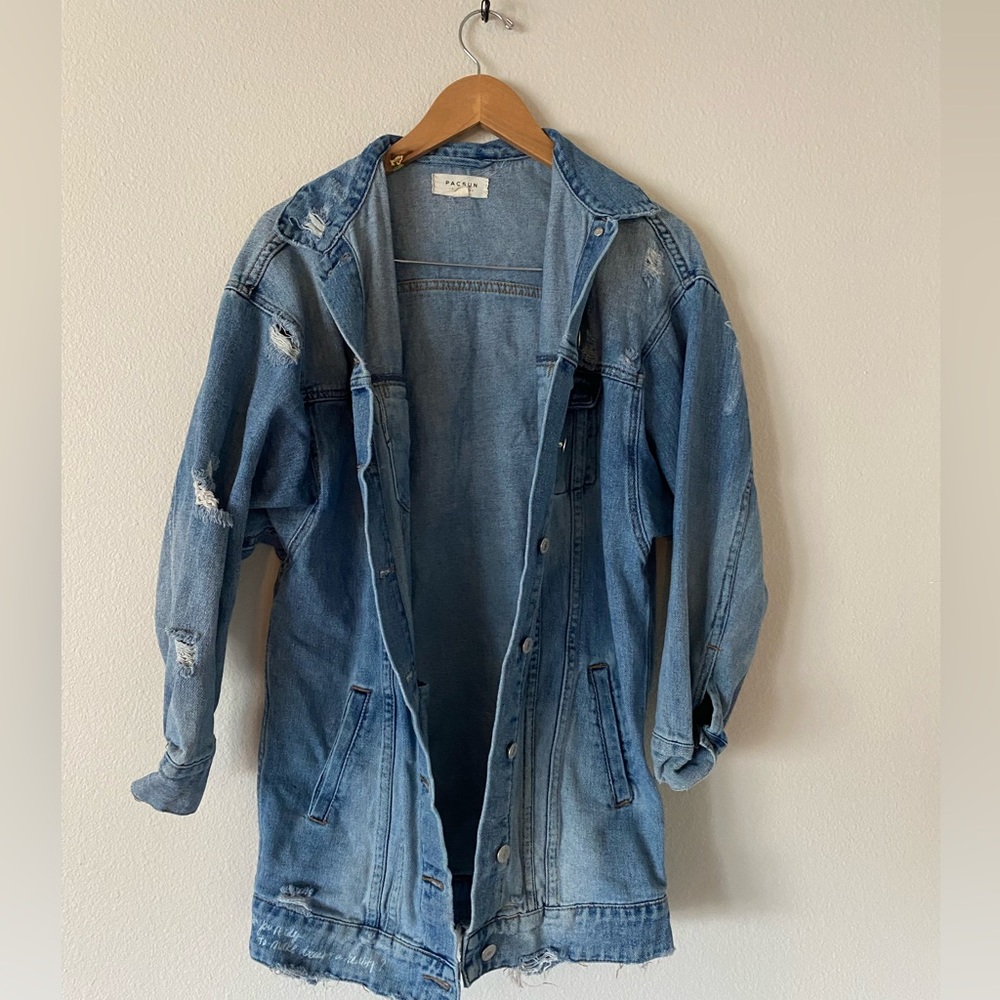 Distressed Oversized Jean Jacket